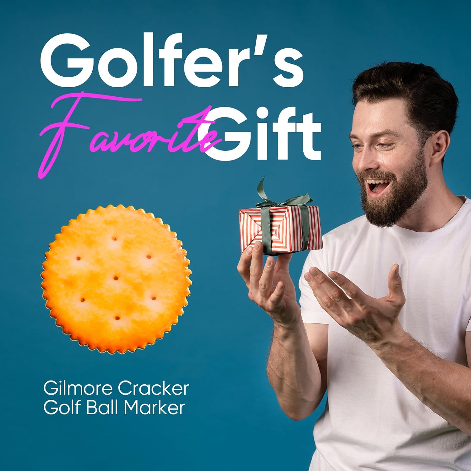 Cracker Golf Ball Marker, Premium Golf Accessories & Funny Golf Gifts for Men Women Golfers