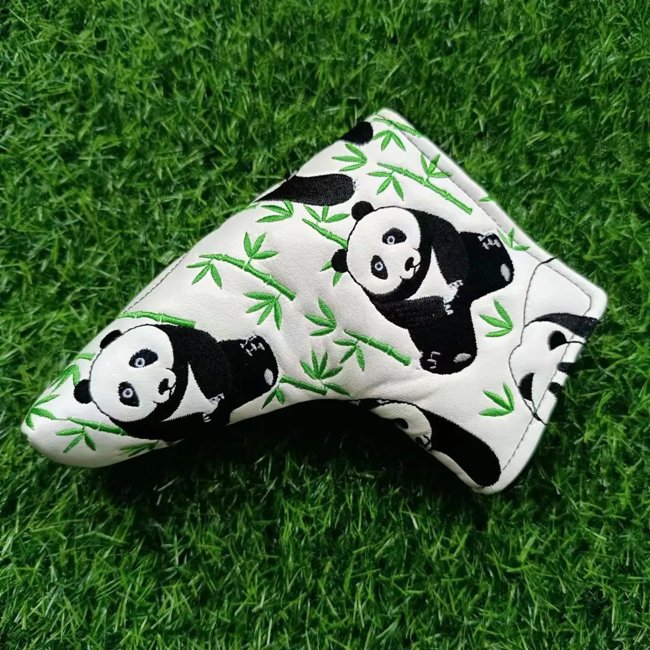 Panda Golf Putter Head Covers Blade Club Headcover PU Leather Protector Cover Black White Fits All Putters for Men Women